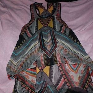 🍁 High Low Aztec Patterned Shirt